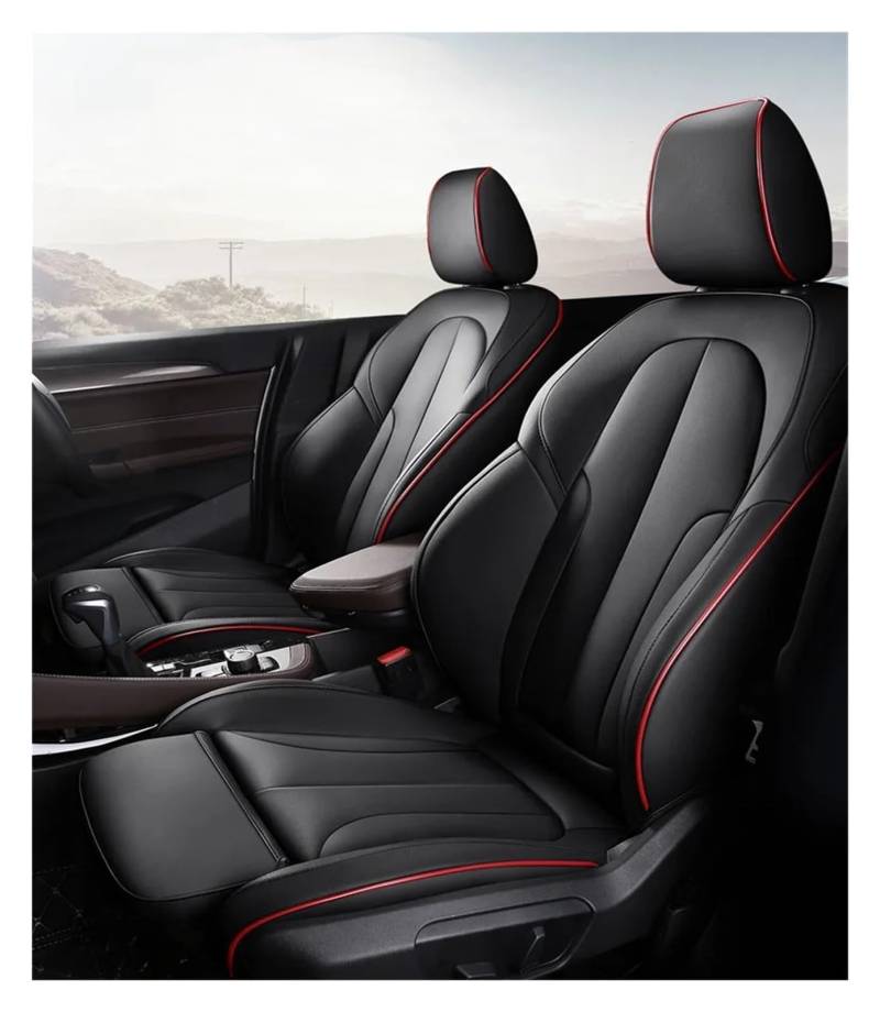 NVETJMUA Auto Schonbezüge Für 6 Für Gran Für Turismo 640i 740i 745i 750i E63 E64 E65 E66 E67 F01 F02 F03 F01 Autositzbezüge Leder Sitzbezüge Auto(Schwarz) von NVETJMUA