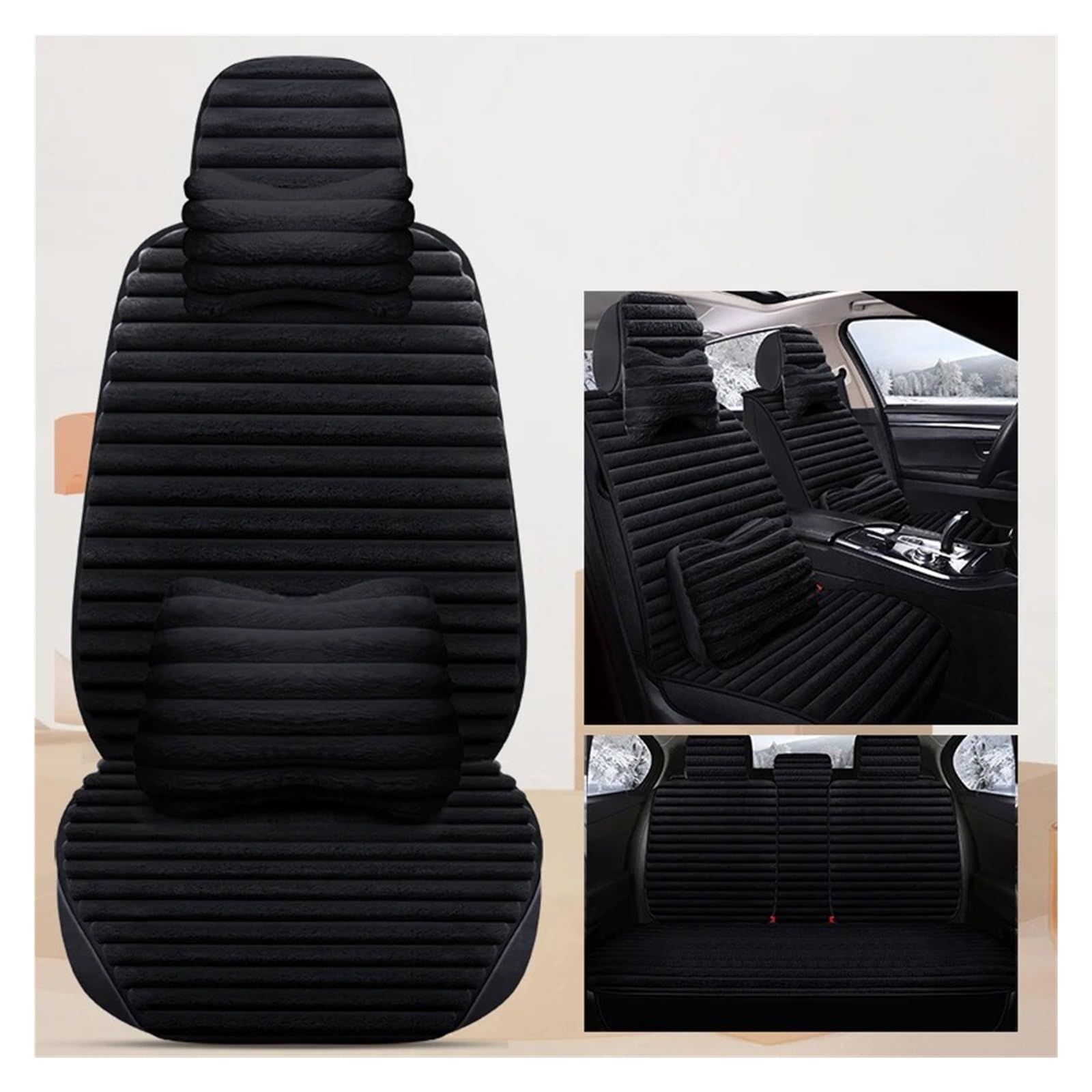 NVETJMUA Auto Schonbezüge Für Alfa Für Romeo 147 Winter Universal Plüsch Autositzbezüge Komplettset Sitzbezüge Auto(D-9 Piece) von NVETJMUA