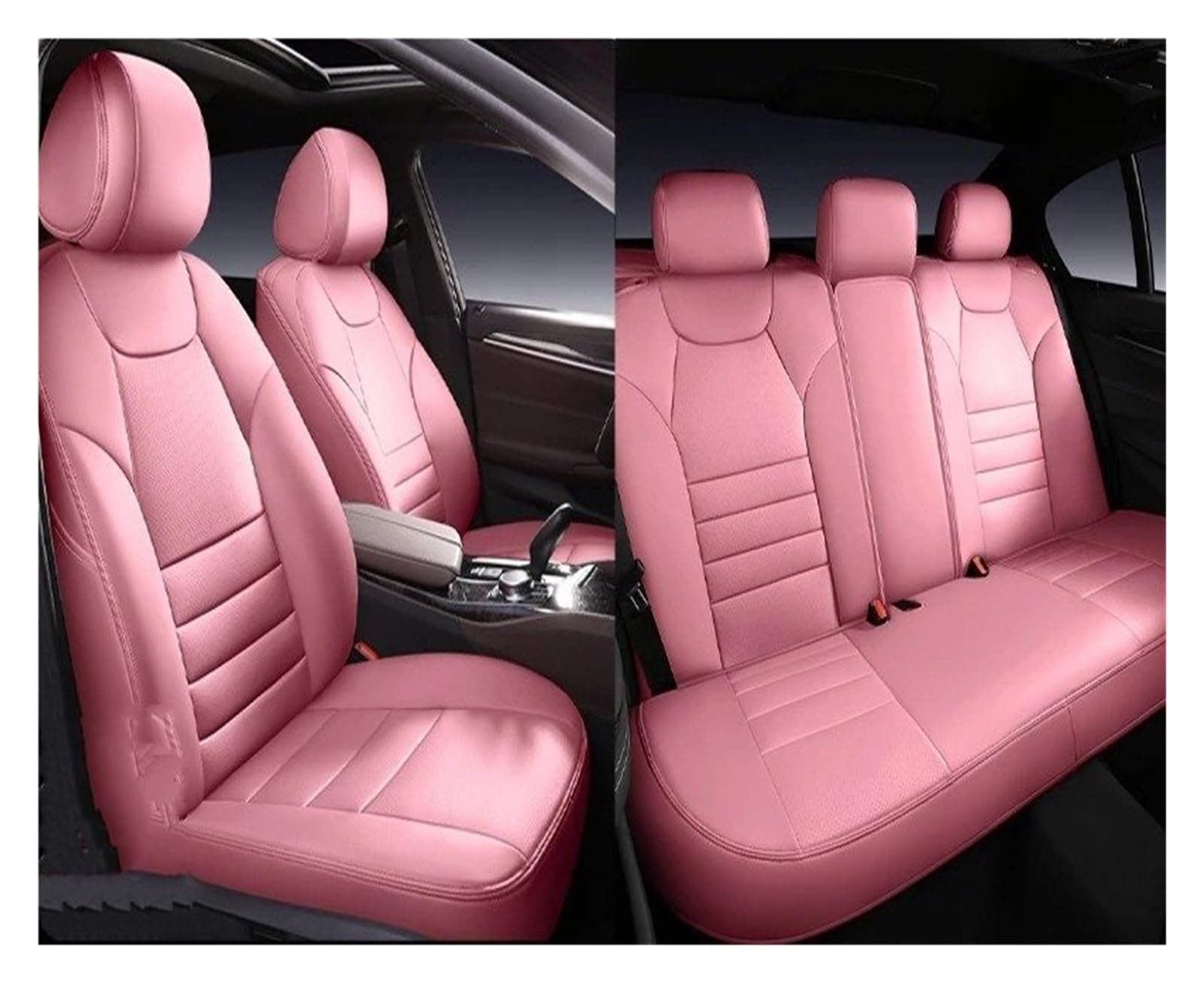 NVETJMUA Auto Schonbezüge Für BYD Für Dolphin Für Seal Für Atto 3 Für Song Für Plus Für Atmungsaktiv Für Nappa Autositzbezug Auto-Innenausstattung Sitzbezüge Auto(5Piece-Pink) von NVETJMUA