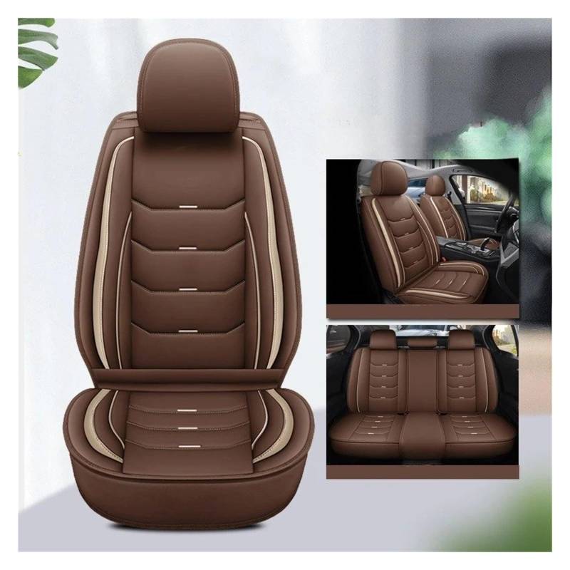 NVETJMUA Auto Schonbezüge Für C-Klasse CL203 W203 W204 S204 C204 S205 W205 C205 Universeller Autositzbezug Aus Leder Sitzbezüge Auto(A-Coffee 5seat) von NVETJMUA