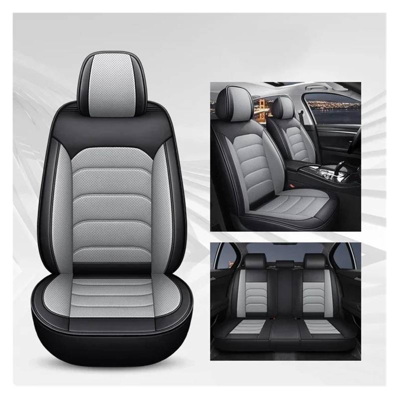 NVETJMUA Auto Schonbezüge Für C-Klasse CL203 W203 W204 S204 C204 Universal Autositzbezug Sitzschutz Sitzbezüge Auto(A-Black Grey 5 Seat) von NVETJMUA