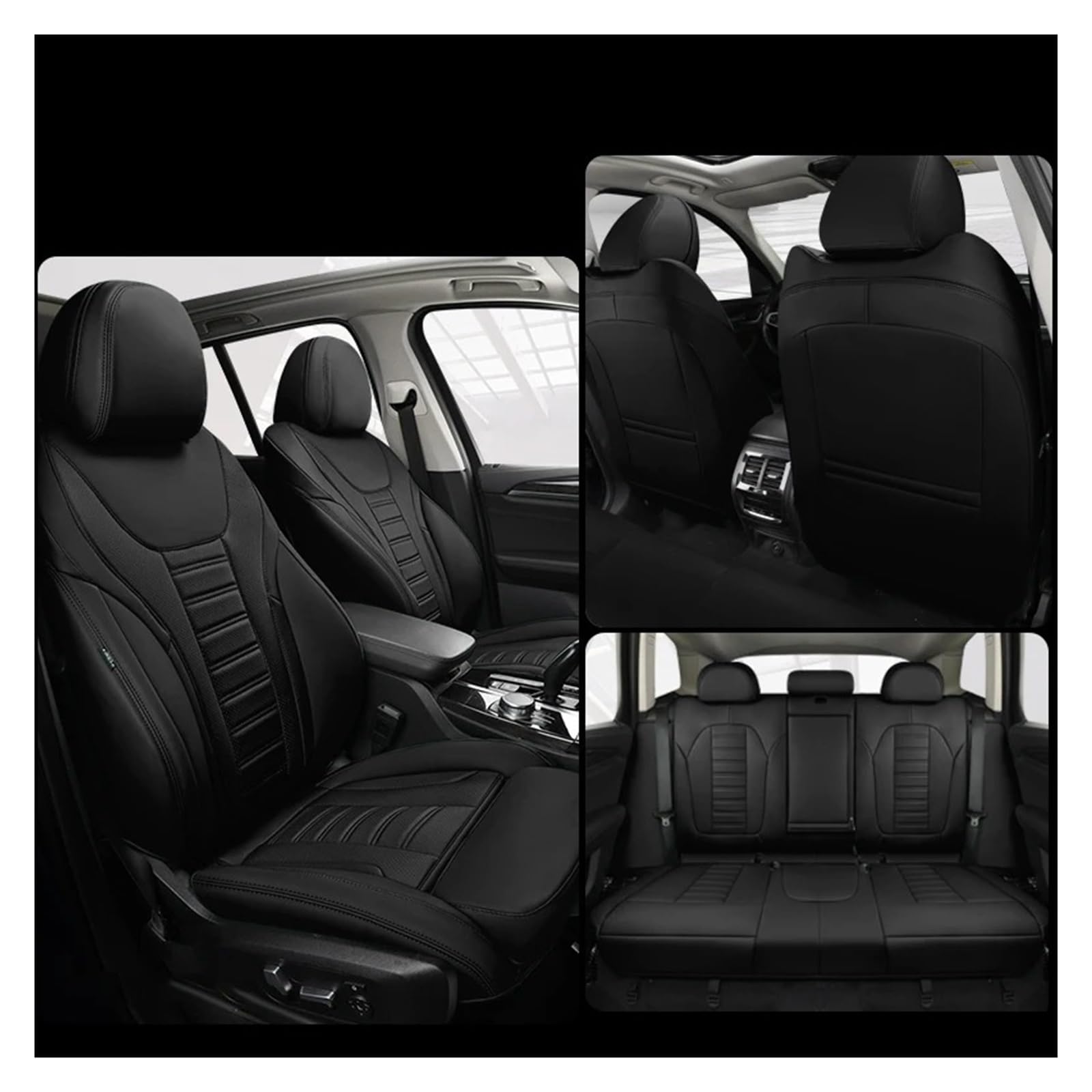 NVETJMUA Auto Schonbezüge Für Captur Für Fluence Für Scenic Für Kadjar Für Koleos Autositzbezüge Sitzbezüge Auto(5Piece-Black) von NVETJMUA