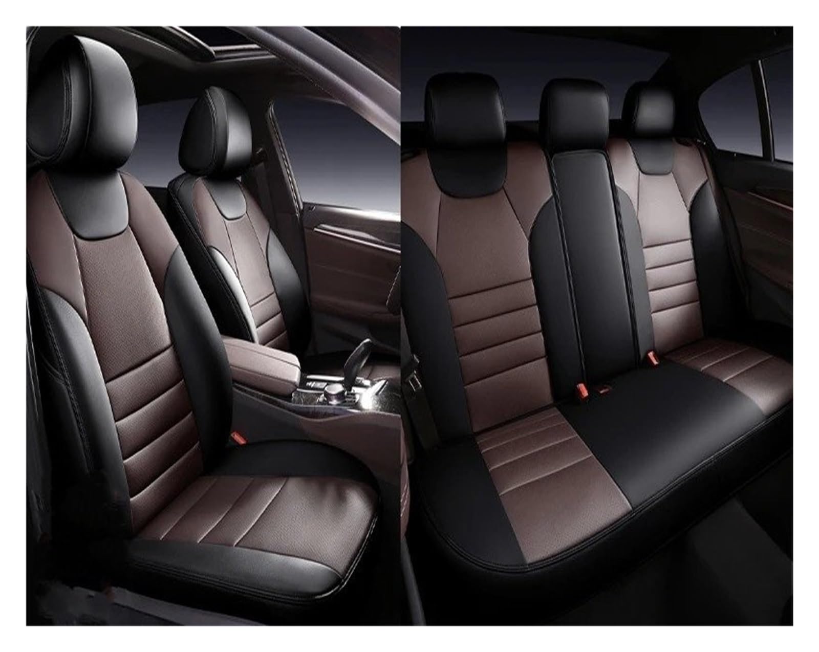 NVETJMUA Auto Schonbezüge Für Chery Für Tiggo 4 7 8 Für Pro Für Jetour X70 Für Plus Für Schneidige Autositzbezug Auto-Innenausstattung Sitzbezüge Auto(5Piece-Black Coffee) von NVETJMUA