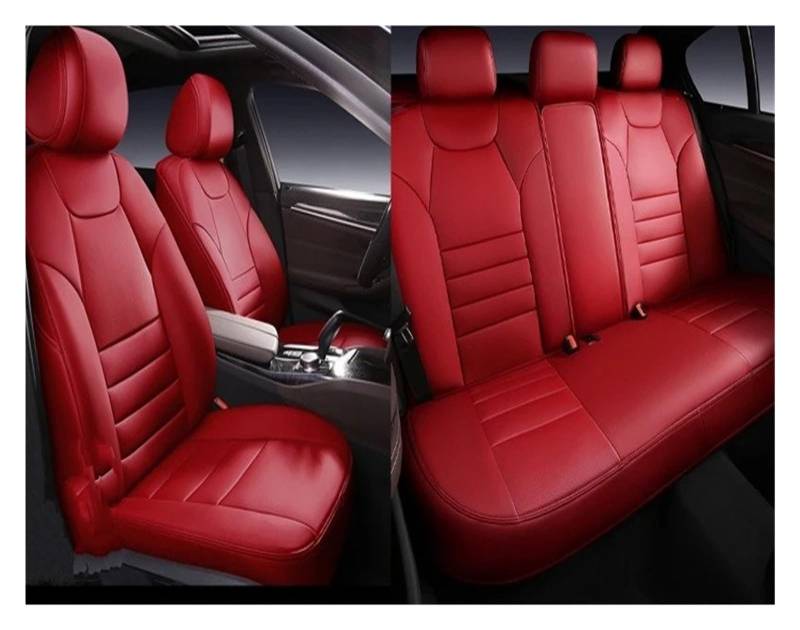 NVETJMUA Auto Schonbezüge Für Chery Für Tiggo 4 7 8 Für Pro Für Jetour X70 Für Plus Für Schneidige Autositzbezug Auto-Innenausstattung Sitzbezüge Auto(5Piece-Red) von NVETJMUA
