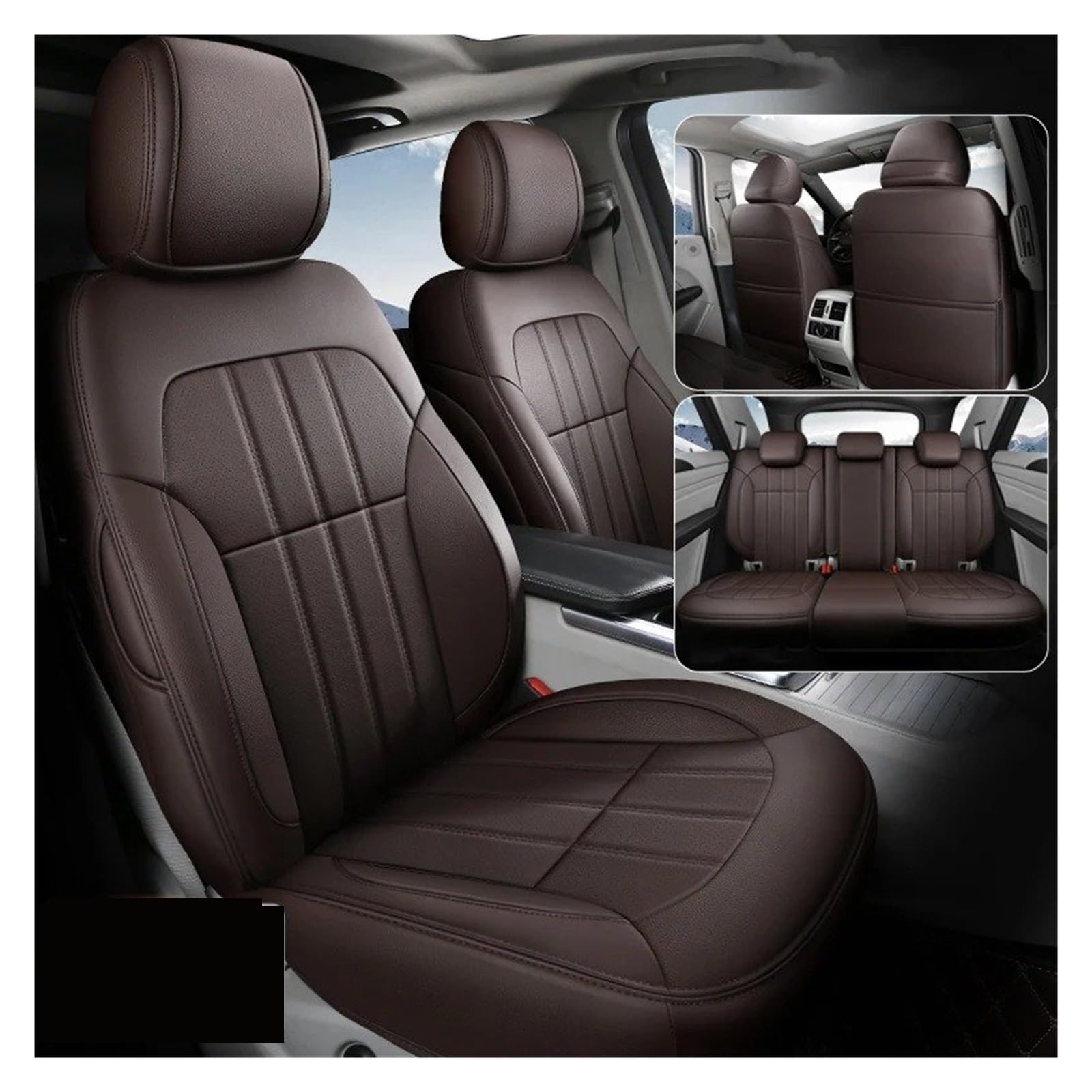 NVETJMUA Auto Schonbezüge Für Chevrolet Für Cruze Für Captiva Für Cobalt Für Orlando Autositzbezüge Sitzbezüge Auto(Coffee) von NVETJMUA