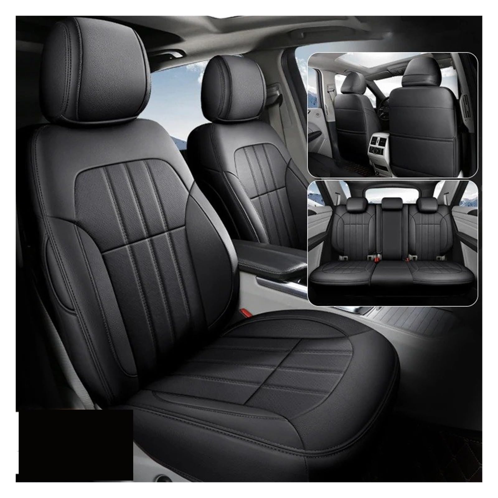 NVETJMUA Auto Schonbezüge Für Chevrolet Für Cruze Für Captiva Für Cobalt Für Orlando Autositzbezüge Sitzbezüge Auto(Schwarz) von NVETJMUA