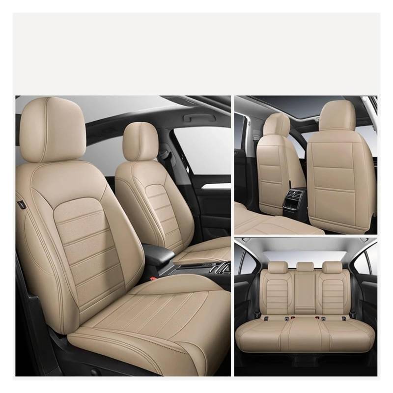 NVETJMUA Auto Schonbezüge Für Hyundai Für Ix35 Für Kona Für I30 Für I40 Für Tucson Für Palisade Für Elantra Autositzbezüge Sitzbezüge Auto(5Piece-Beige) von NVETJMUA