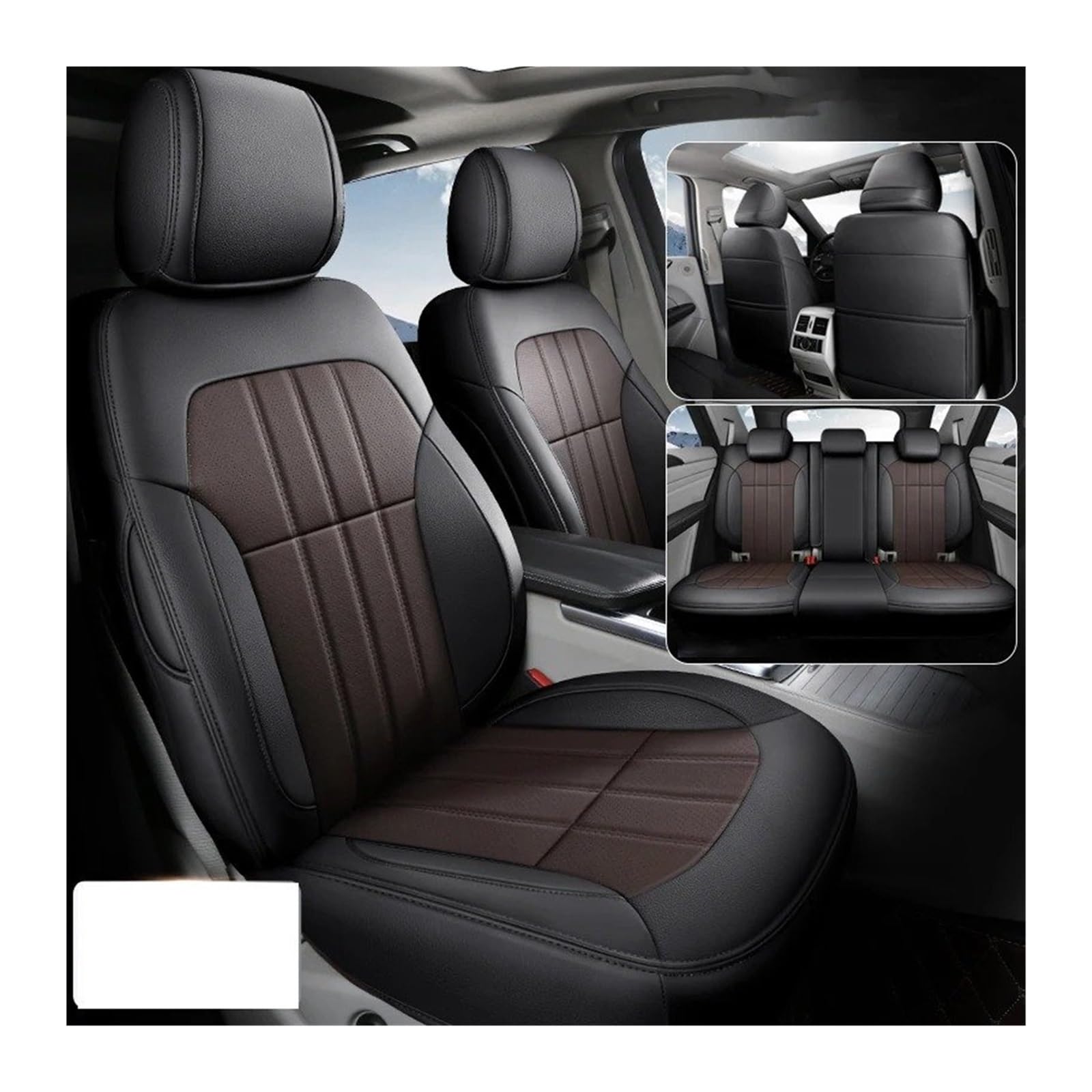 NVETJMUA Auto Schonbezüge Für Hyundai Für Tucson Für Kona Für Ix35 Für I40 Für Solaris Für Creta Für I30 Für Elantra Auto Sitzbezüge Sitzbezüge Auto(Black Coffee) von NVETJMUA