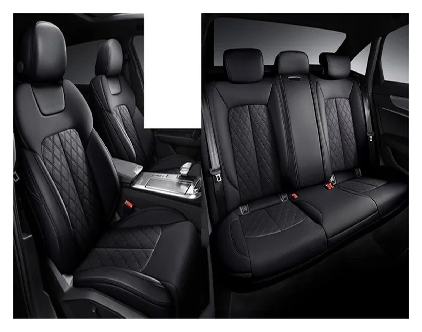NVETJMUA Auto Schonbezüge Für Jeep Für Compass Für Grand Für Cherokee Wj Wk2 Für Renegade Für Wrangler Autositzbezug Sitzbezüge Auto(5Piece-Black) von NVETJMUA