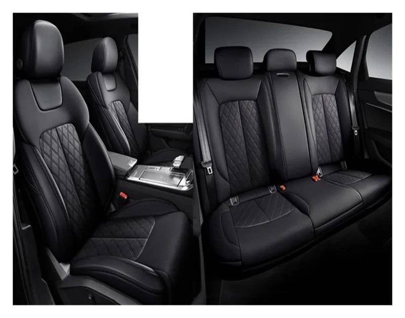 NVETJMUA Auto Schonbezüge Für Jeep Für Compass Für Grand Für Cherokee Wj Wk2 Für Renegade Für Wrangler Autositzbezug Sitzbezüge Auto(5Piece-Black) von NVETJMUA