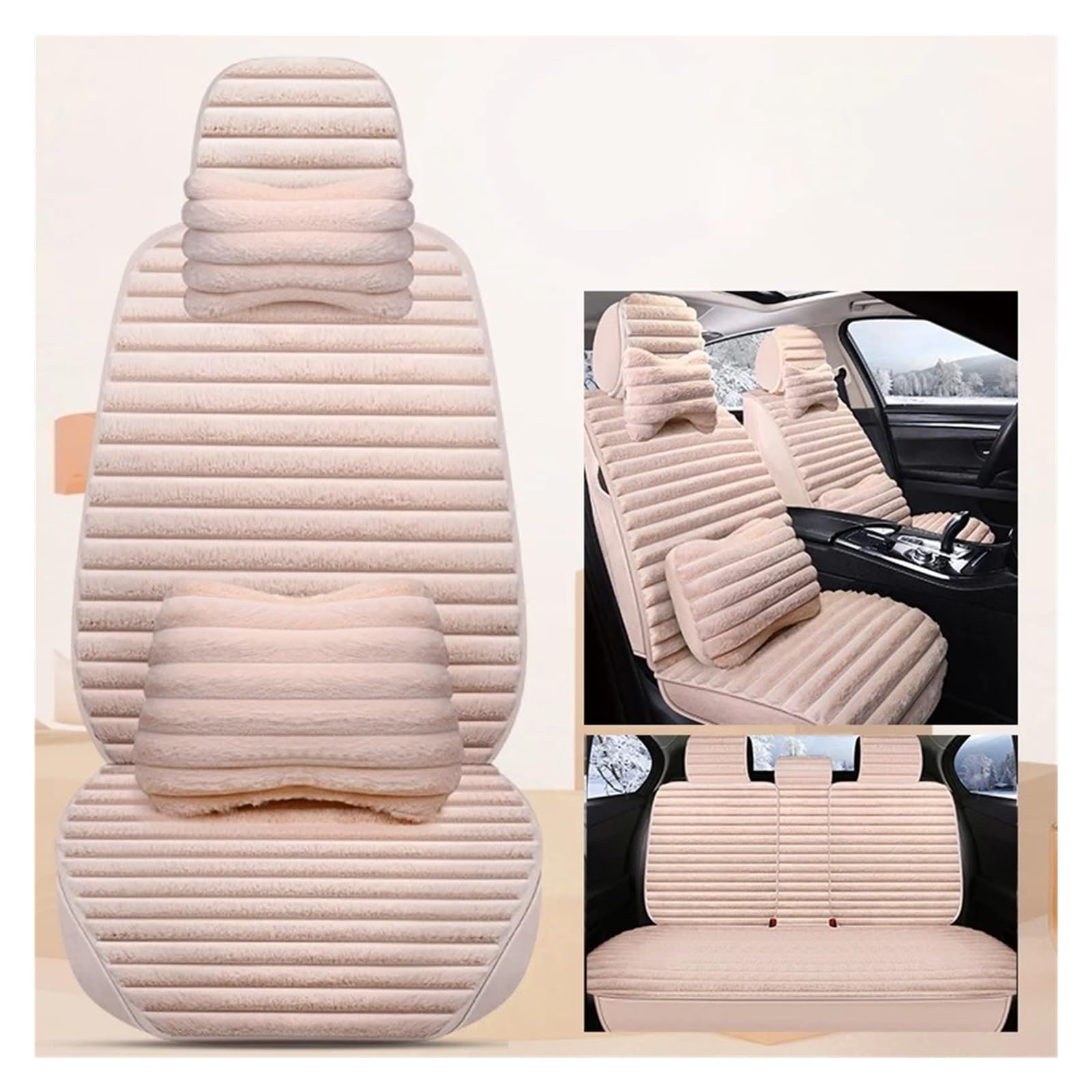 NVETJMUA Auto Schonbezüge Für Jeep Für Grand Für Cherokee WK2 Winter Universal Plüsch Auto Sitzbezüge Vollen Satz Sitzbezüge Auto(C-9 Piece) von NVETJMUA
