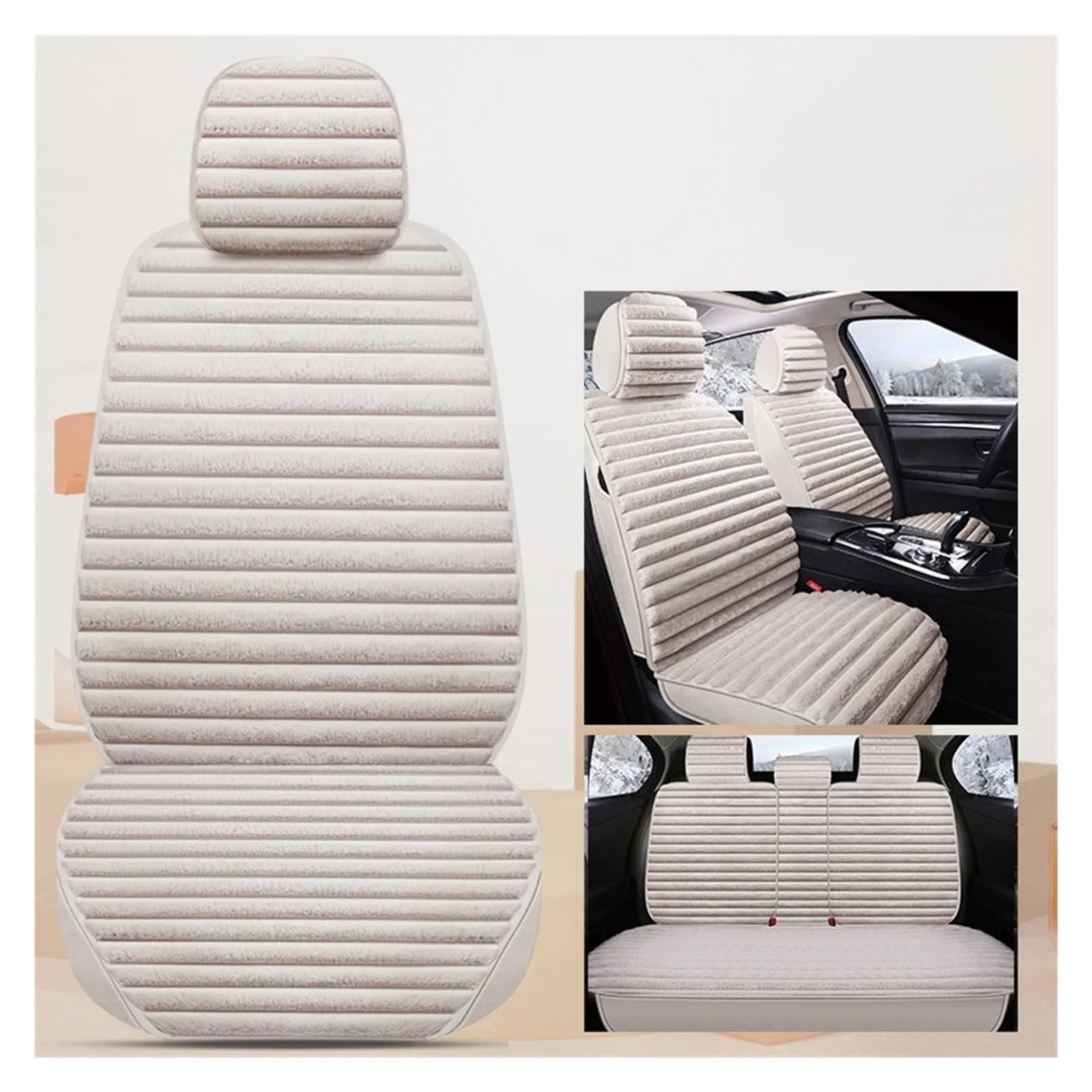 NVETJMUA Auto Schonbezüge Für Jeep Für Grand Für Cherokee WK2 Winter Universal Plüsch Auto Sitzbezüge Vollen Satz Sitzbezüge Auto(E-5 Piece) von NVETJMUA