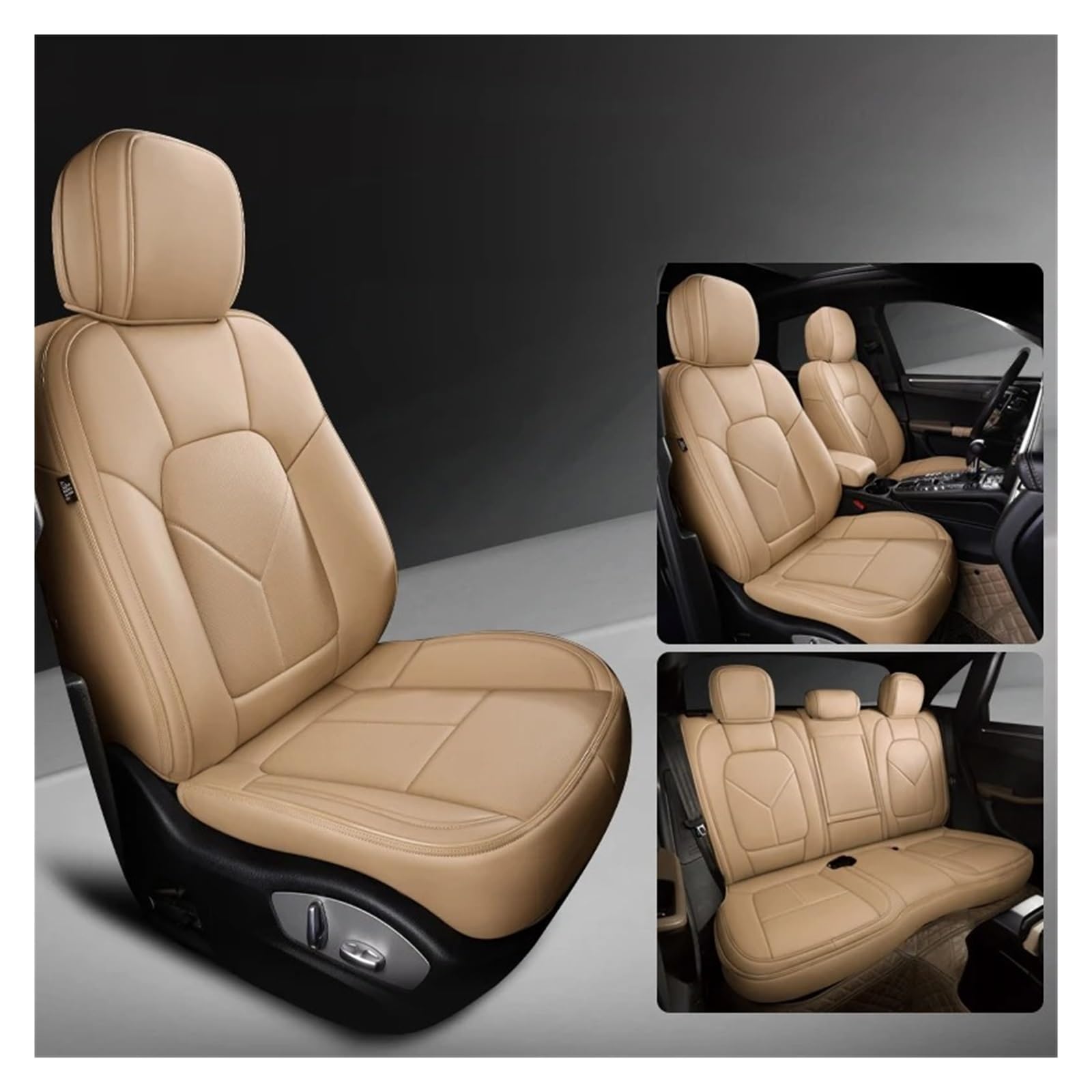 NVETJMUA Auto Schonbezüge Für Jetour Für X70 Für Plus Für Dashing Autositzbezug Autozubehör Sitzbezüge Auto(5Piece-Beige) von NVETJMUA