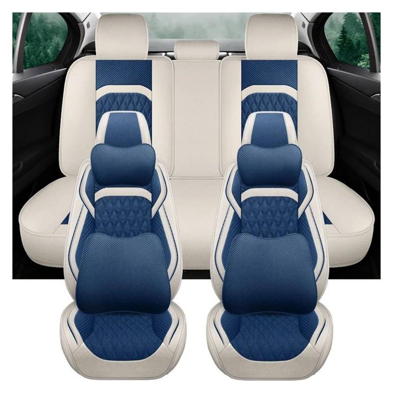 NVETJMUA Auto Schonbezüge Für Kia Für Rio K5 Flachs Universal Autositzbezüge Innenausstattung Komplettset Sitzbezüge Auto(F-9 Piece) von NVETJMUA