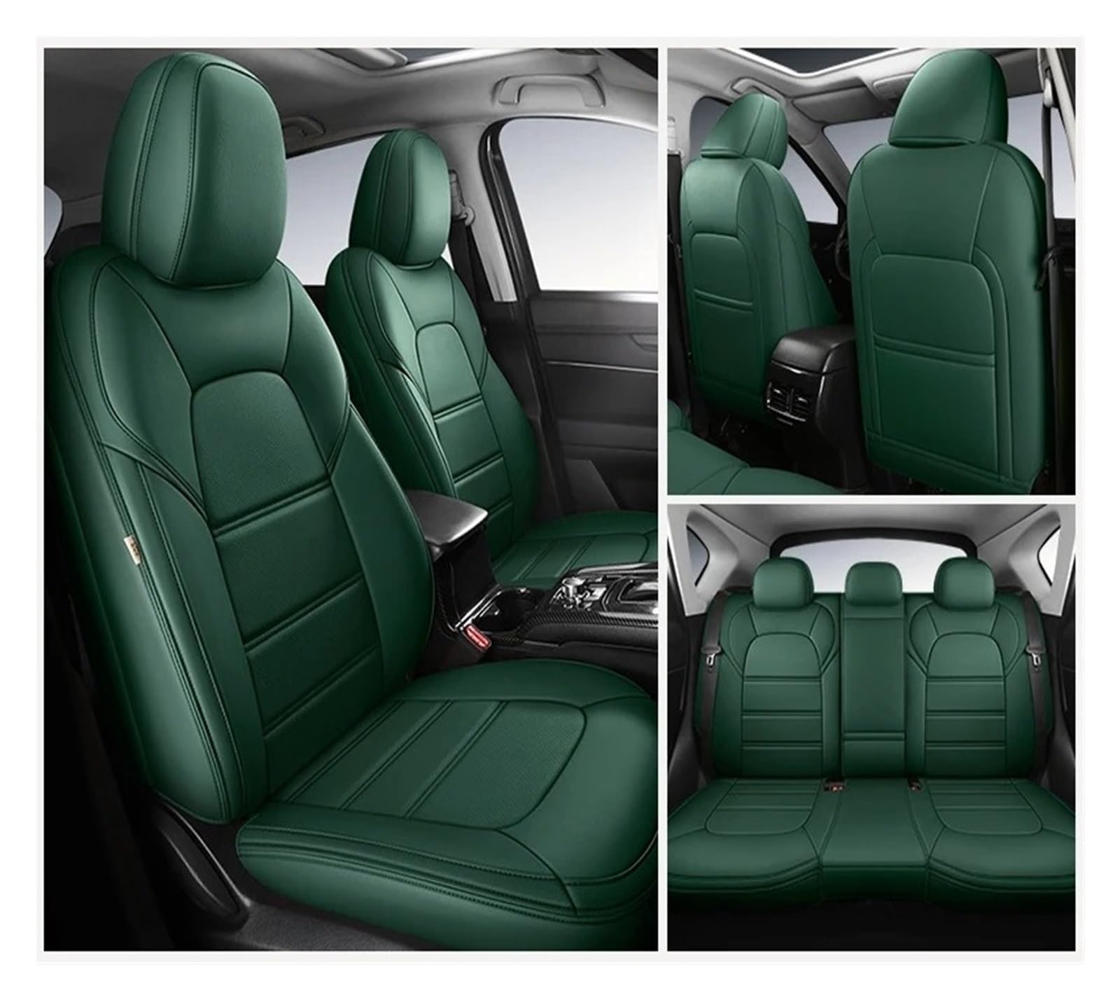 NVETJMUA Auto Schonbezüge Für Kia Für Sportage Für Sorento Für Stonic Für Soul Für Rio Für Seltos Für Optima Auto Sitzbezug Sitzbezüge Auto(5Piece-Green) von NVETJMUA