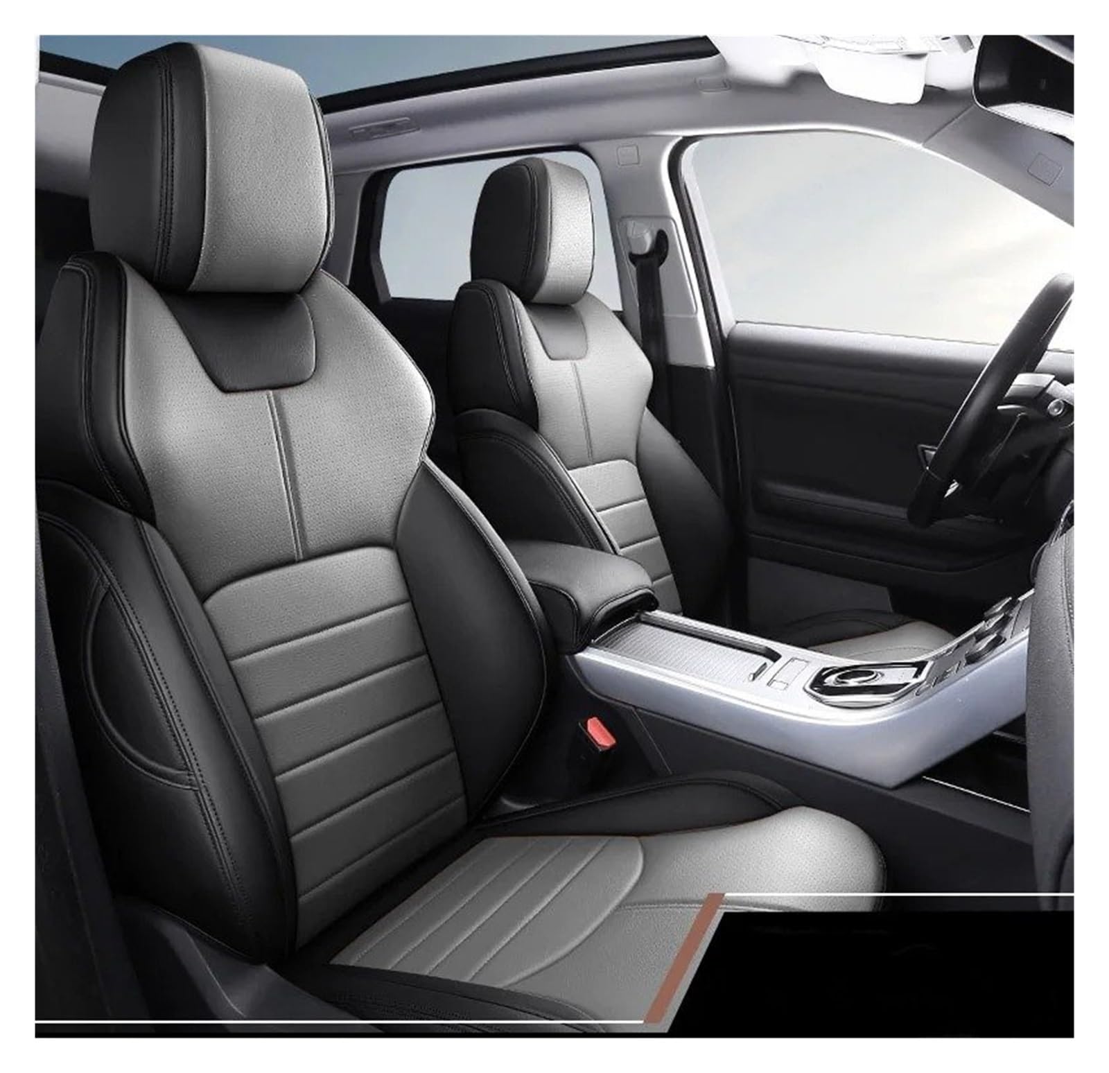NVETJMUA Auto Schonbezüge Für Land Für Rover Für Range Für Rover Für Discovery Für Sport Autositzbezug Sitzbezüge Auto(Black Gray) von NVETJMUA