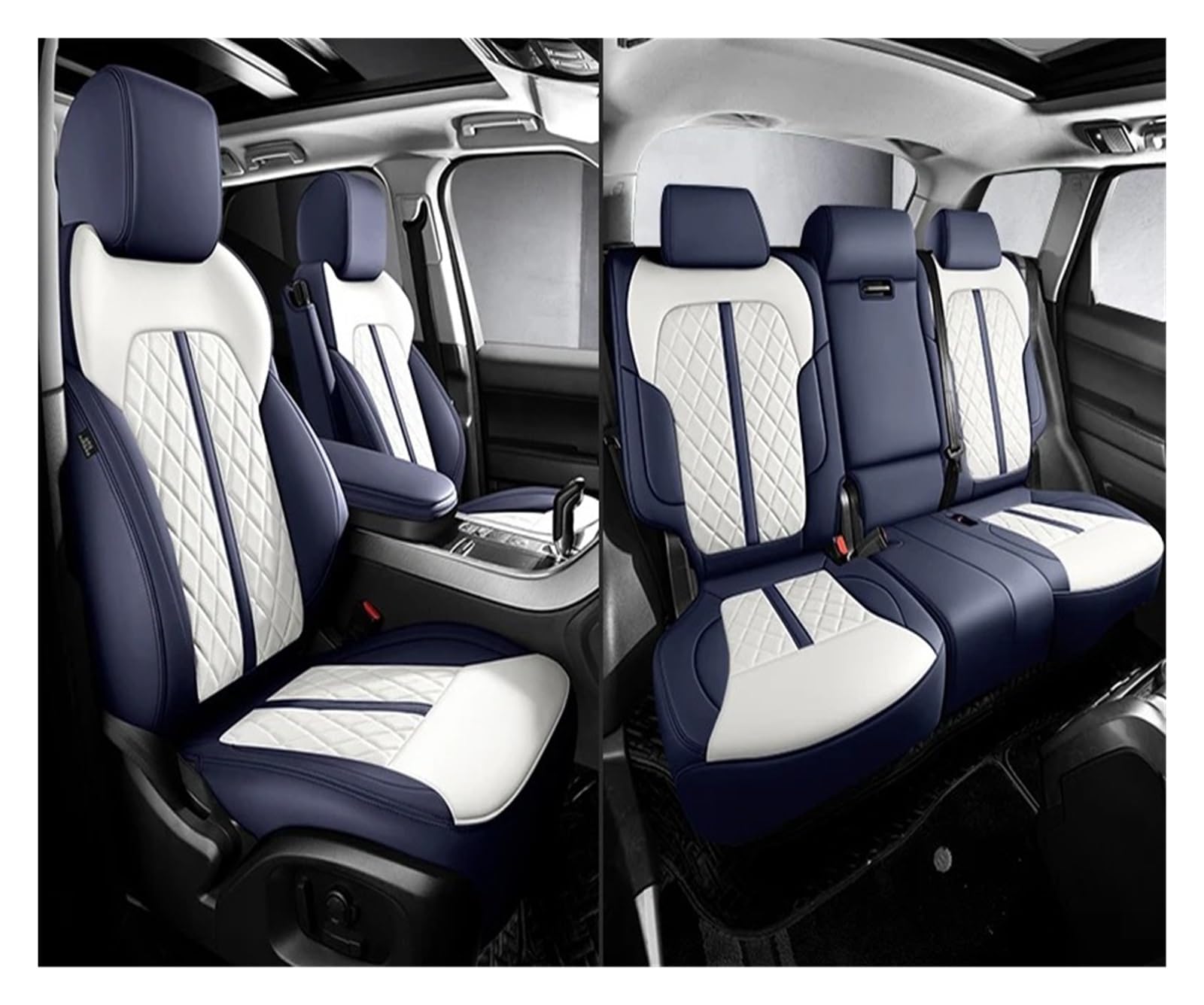 NVETJMUA Auto Schonbezüge Für Mazda 6 3 Bk Für Cx5 Für Cx3 Für Atenza Für Cx30 Für Cx8 Für Cx4 Autositzbezüge Sitzbezüge Auto(5Piece-Blue White) von NVETJMUA