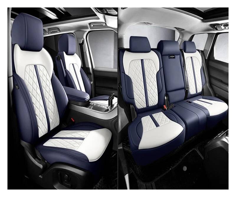 NVETJMUA Auto Schonbezüge Für Mazda 6 3 Bk Für Cx5 Für Cx3 Für Atenza Für Cx30 Für Cx8 Für Cx4 Autositzbezüge Sitzbezüge Auto(5Piece-Blue White) von NVETJMUA