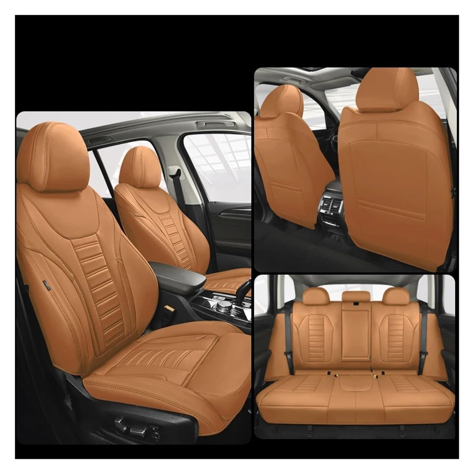NVETJMUA Auto Schonbezüge Für Mitsubishi Für ASX L200 Für Lancer Für Eclipse Für Cross Für Outlander Für Pajero Für Sport Auto Sitzbezüge Sitzbezüge Auto(A-5Piece-Orange) von NVETJMUA