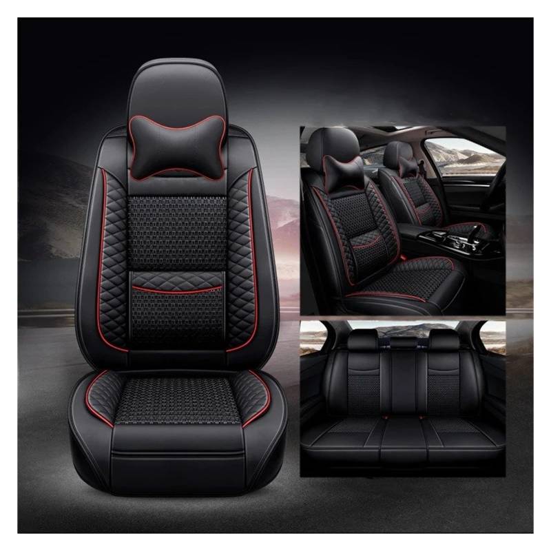 NVETJMUA Auto Schonbezüge Für Mitsubishi Für Pajero 4 2 Für Sport Für Outlander XL Für ASX Für Lancer 9 10 Universeller Autositzbezug Sitzbezüge Auto(Black LUX) von NVETJMUA