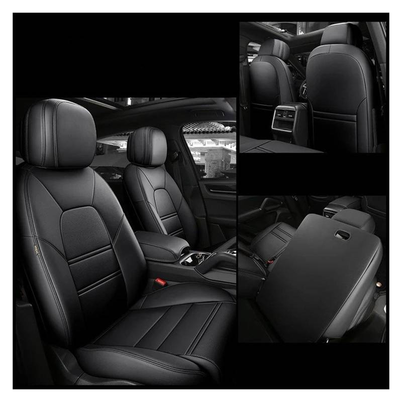 NVETJMUA Auto Schonbezüge Für Nissan Für Qashqai J11 Für März Für Tiida Für X-Trail T31 T30 Für Patrol Auto Sitz Abdeckung Sitzbezüge Auto(5Piece-Black) von NVETJMUA