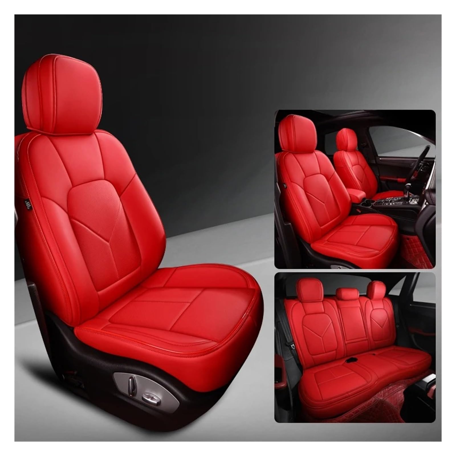 NVETJMUA Auto Schonbezüge Für Peugeot 508 206CC 307CC 2008 206 207 3008 301 307 308 Sw 4008 5008 408 407 Autositzbezug Sitzbezüge Auto(5Piece-Red) von NVETJMUA