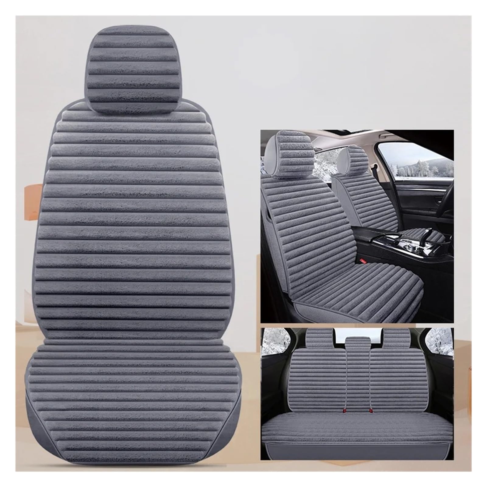 NVETJMUA Auto Schonbezüge Für Range Für Rover Für Evoque Winter Universal Plüsch Autositzbezüge Komplettset Sitzbezüge Auto(B-5 Piece) von NVETJMUA