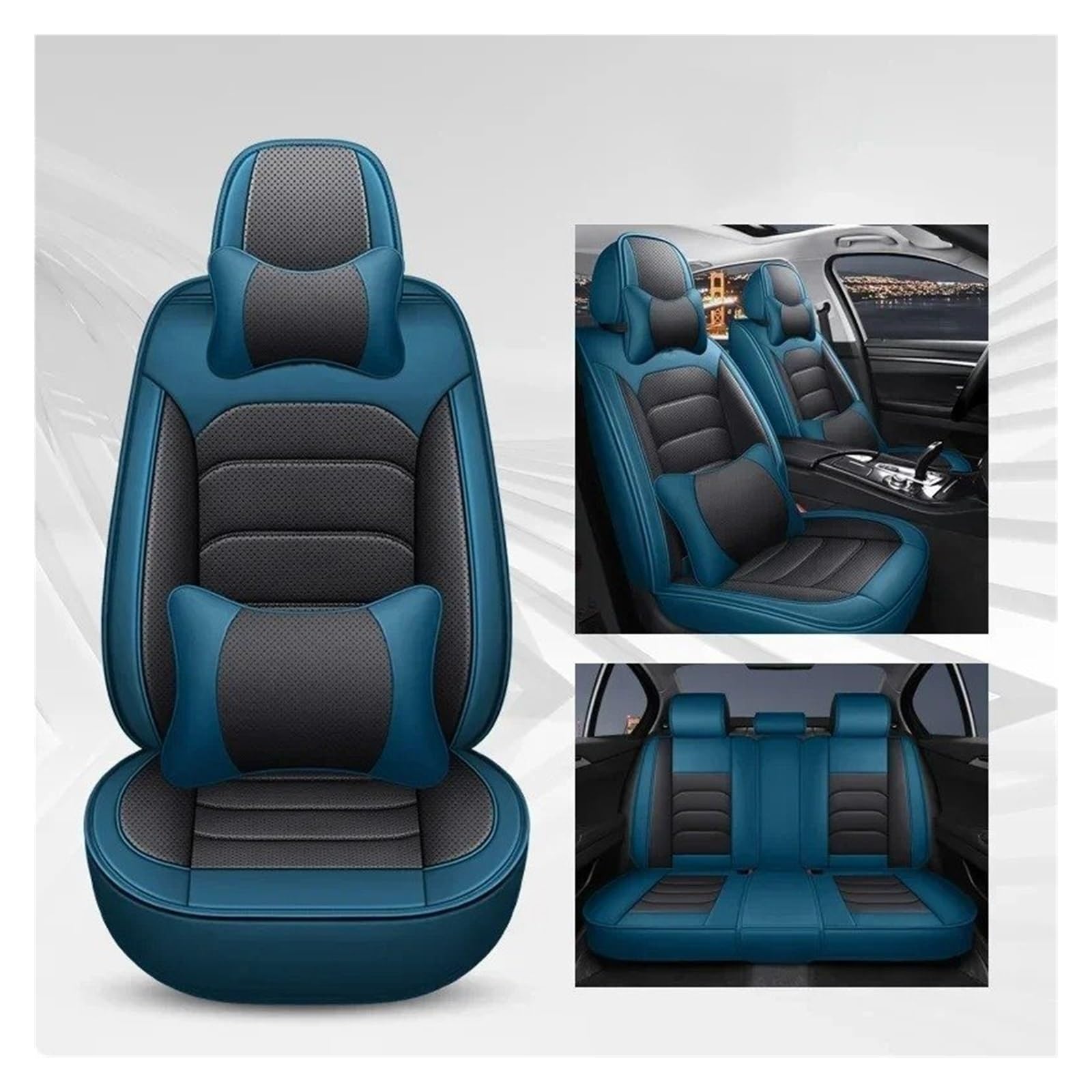 NVETJMUA Auto Schonbezüge Für Suzuki Für Kizashi Für Jimny Für Ignis Für Grand Für Vitara Für Swift Universal Autositzbezug Sitzschutz Sitzbezüge Auto(B-Bule Black 5 Seat) von NVETJMUA
