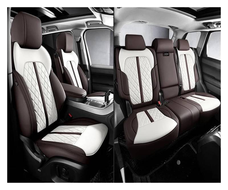 NVETJMUA Auto Schonbezüge Für Suzuki Für Swift Für Ignis Für Grand Für Vitara Für Jimny Sx4 Autositzbezüge Sitzbezüge Auto(5Piece-Coffee White) von NVETJMUA