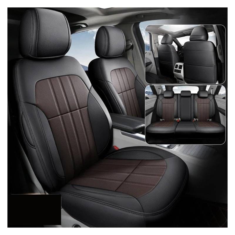 NVETJMUA Auto Schonbezüge Für Toyota Für Corolla Für Avensis T25 T27 Für Rav4 Für CHR Für Camry 40 Leder Autositzbezüge Sitzbezüge Auto(Black Coffee) von NVETJMUA