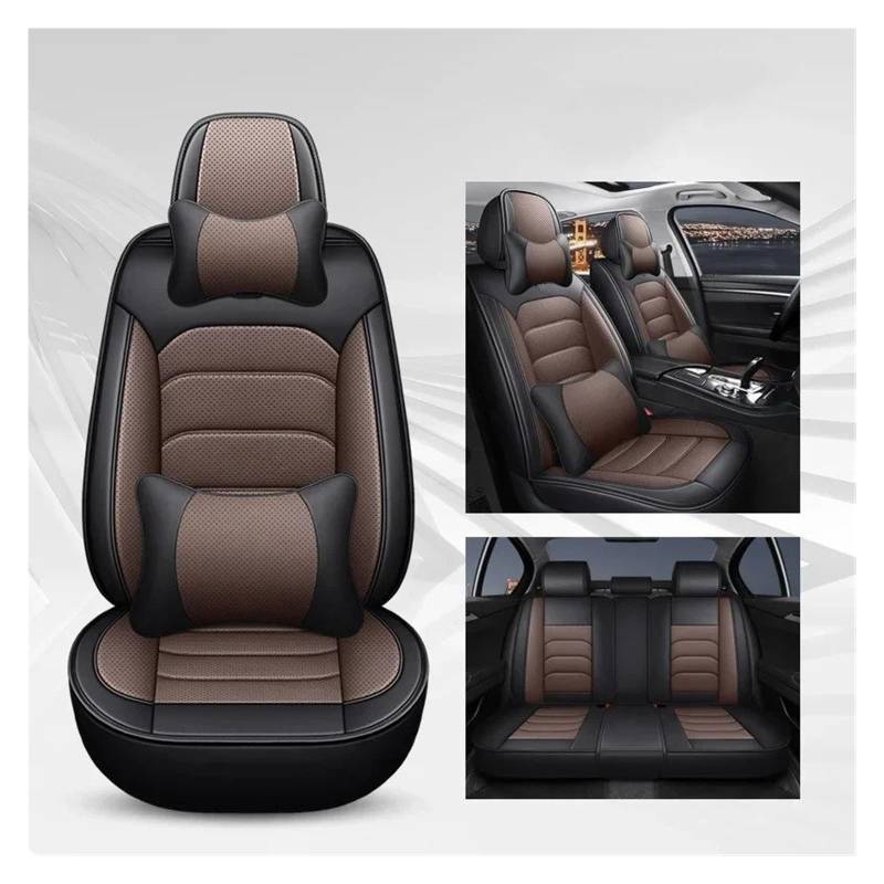 NVETJMUA Auto Schonbezüge Für Toyota Für Hilux Für Sequoia Für CHR Für Camry Für Wildlander Universeller Autositzbezug Sitzschutz Sitzbezüge Auto(B-Black Coffee 5 Seat) von NVETJMUA
