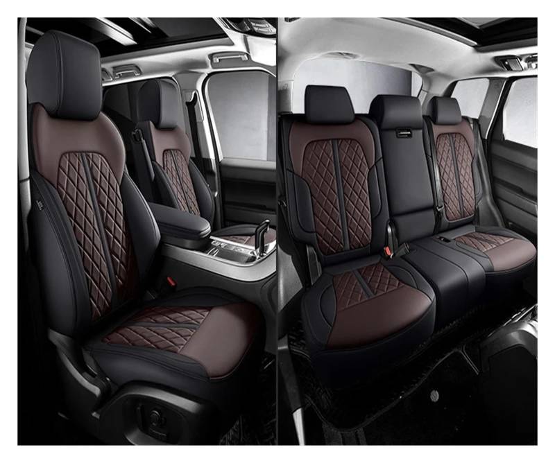 NVETJMUA Auto Schonbezüge Für VW Für Polo Für Id4 Für Touareg Für GOL Für Scirocco Für Golf Für Käfer Für Tiguan Autositzbezüge Sitzbezüge Auto(5Piece-Black Coffee) von NVETJMUA