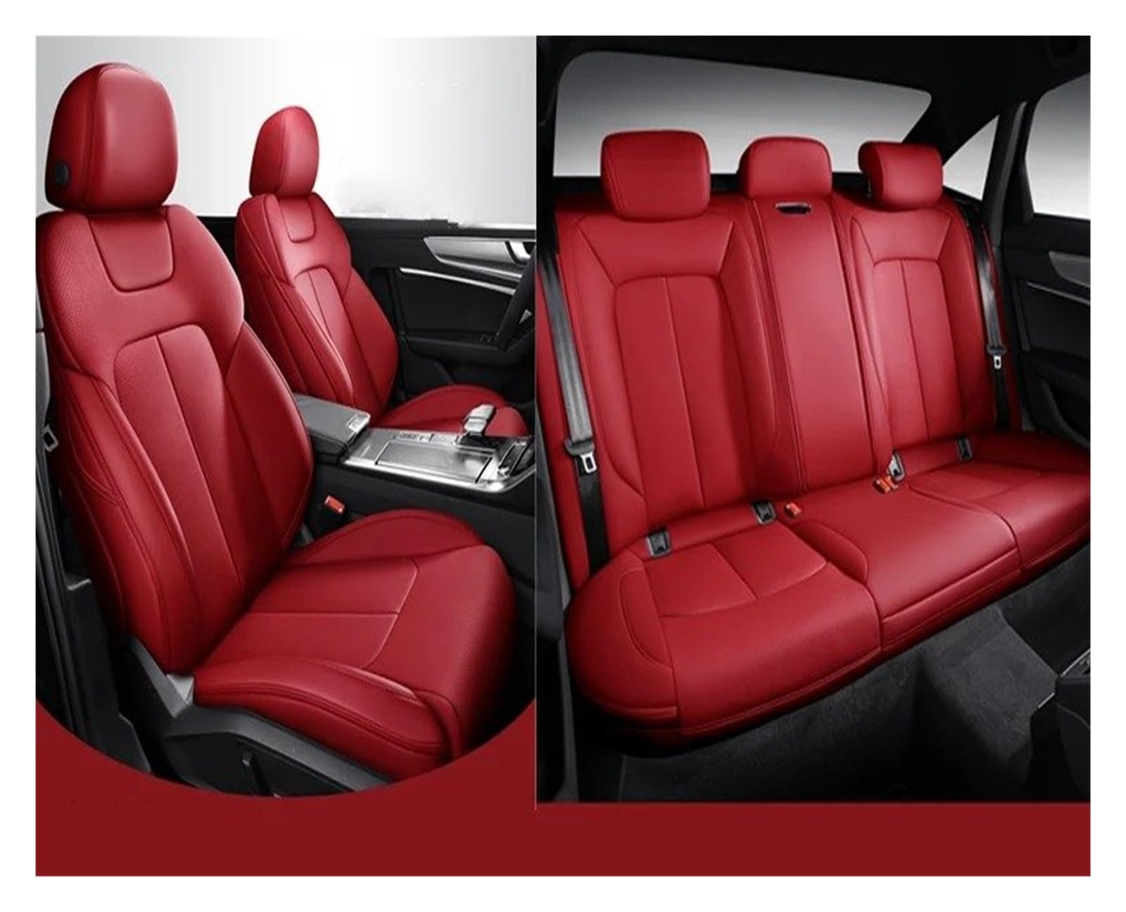 NVETJMUA Auto Schonbezüge Für VW Für Touareg Id4 Für Scirocco Für GOL Für Käfer Für Polo Für Golf Für Passat Für Tiguan Für Jetta Autositzbezüge Sitzbezüge Auto(Red) von NVETJMUA