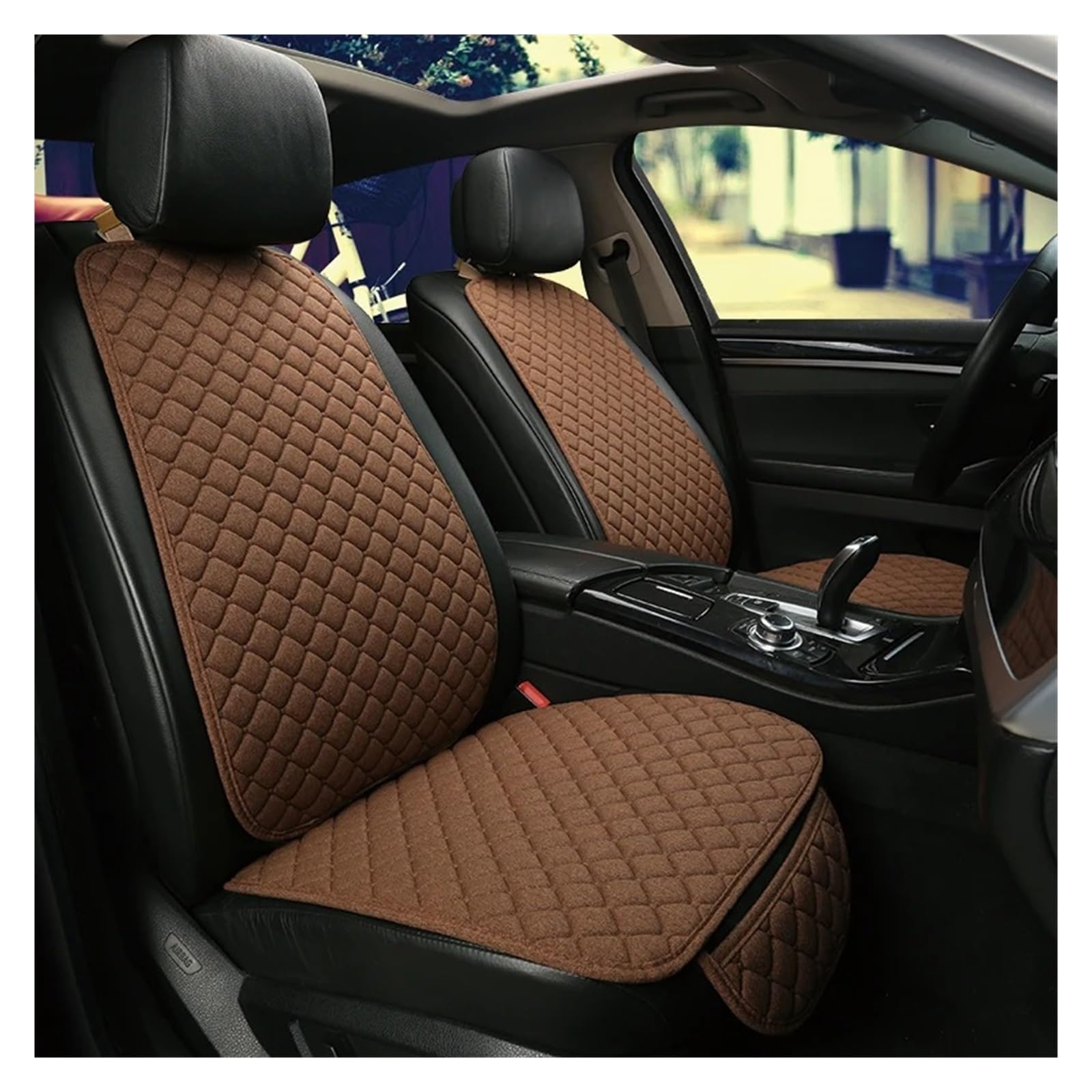 NVETJMUA Auto Schonbezüge Für Volvo Für XC60 Für XC90 XC40 XC70 S60L C30 S80 Für S90 V50 Für V60 Leinen Auto Sitzbezug Sitzkissen Sitzbezüge Auto(Coffee 2 seat) von NVETJMUA