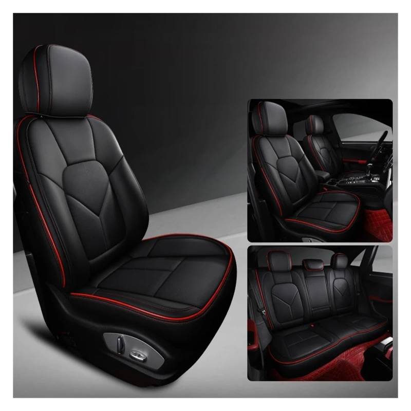 NVETJMUA Auto Schonbezüge Für W202 W203 W204 W176 Für GLC Für Eqa Für GLA W205 W211 W212 Für GLB Für GLC Für GLK Autositzbezug Sitzbezüge Auto(5Piece-Black Red Line) von NVETJMUA
