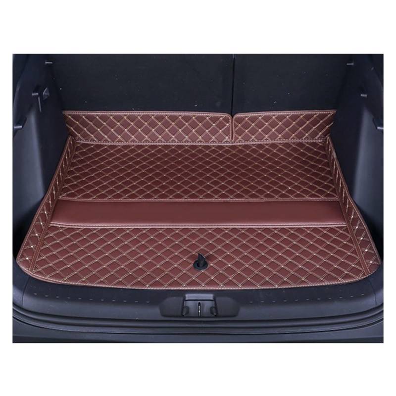 NVETJMUA Kofferraummatten Für BYD Für Atto 3 Yuan Plus 2022 2023 Auto Kofferraum Matte Hinten Stamm Liner Cargo Leder Boden Teppich Kofferraumschutz(Coffee-A) von NVETJMUA