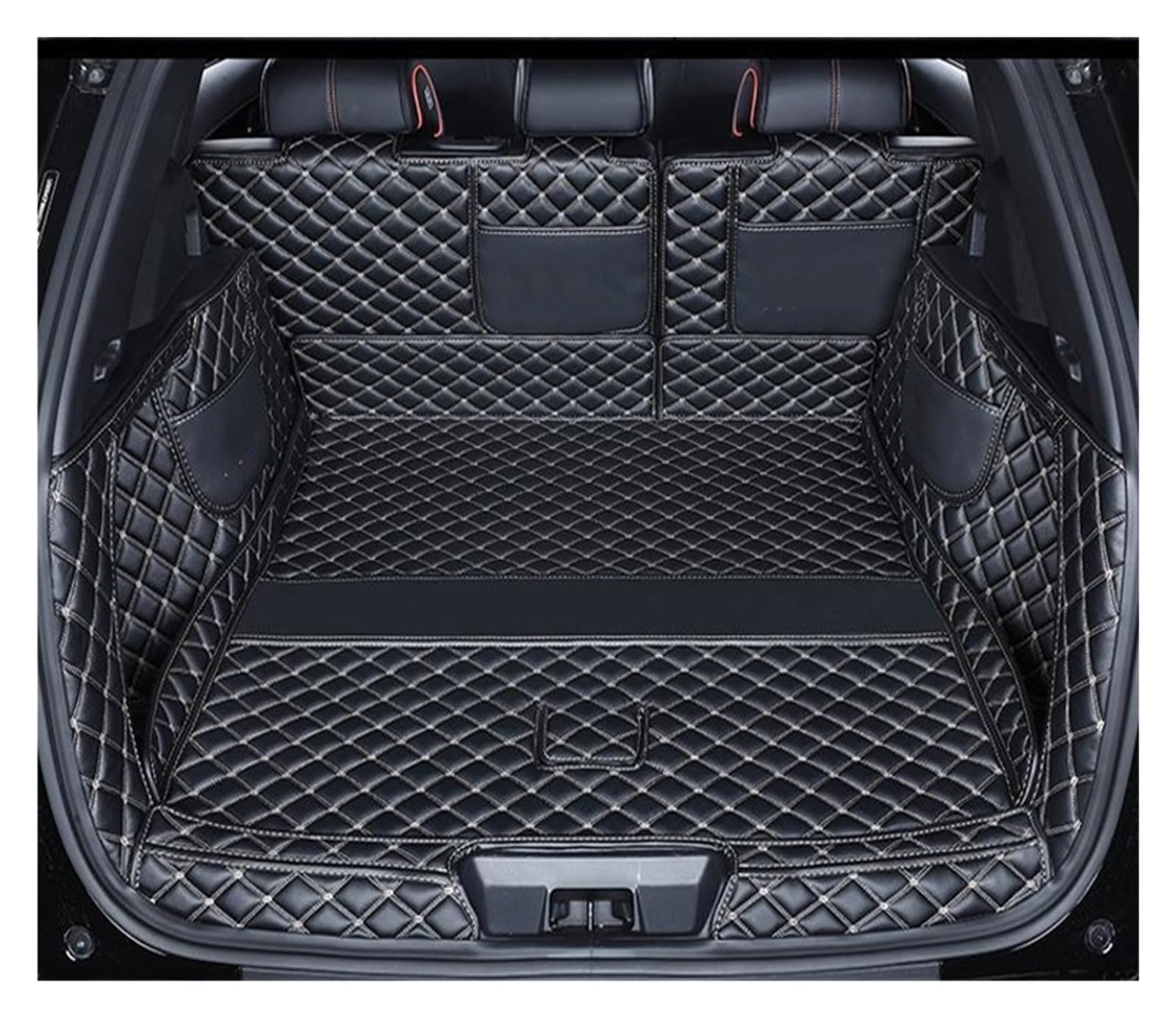 NVETJMUA Kofferraummatten Für BYD Für Seal U Für Sealion 6 Song Plus DMI Auto Kofferraum Matte Hinten Stamm Liner Cargo-Leder Fach Schutz Zubehör Matten Kofferraumschutz(C,with Speaker) von NVETJMUA