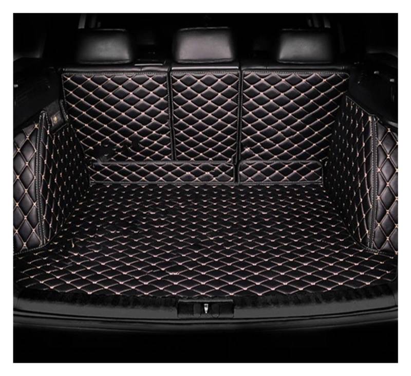 NVETJMUA Kofferraummatten Für Benz Für EQE V295 2022 2023 2024 2025 SUV Auto Kofferraum Matte Boot Abdeckung Fach Teppiche Schlamm Kofferraumschutz(Black Beige-B) von NVETJMUA