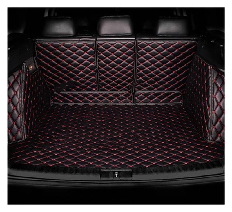 NVETJMUA Kofferraummatten Für Benz Für EQE V295 2022 2023 2024 2025 SUV Auto Kofferraum Matte Boot Abdeckung Fach Teppiche Schlamm Kofferraumschutz(Black Red-B) von NVETJMUA