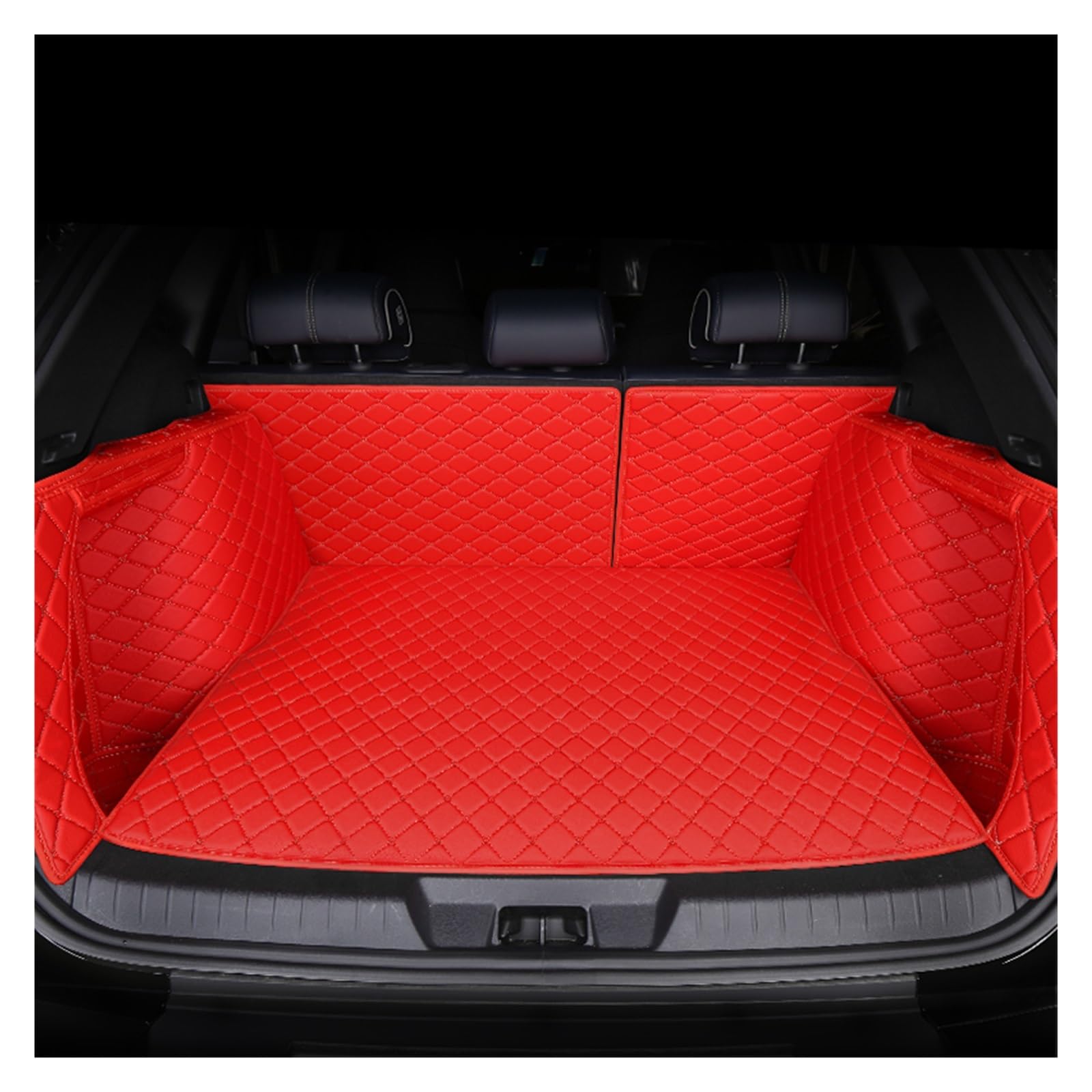 NVETJMUA Kofferraummatten Für Benz W205 W204 W177 W213 Für GLC Für GLA Für GLB W203 W211 W212 wasserdichte Leder Kofferraum Matte Kofferraumschutz(Red-B) von NVETJMUA