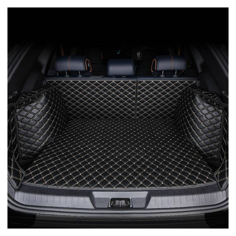 NVETJMUA Kofferraummatten Für Changan Für Uni TV Cs15 35 Plus Cx70 Kofferraum Matte Wasserdichtes Leder Kofferraumschutz(Black Beige-B) von NVETJMUA