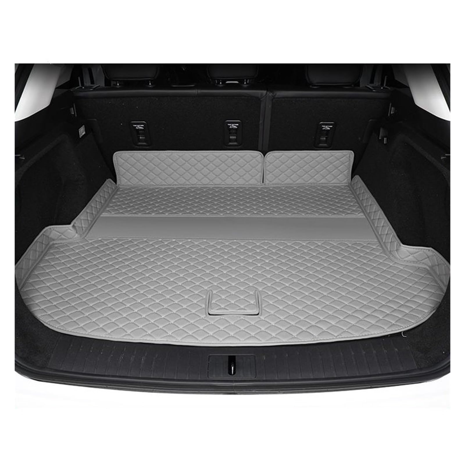 NVETJMUA Kofferraummatten Für Chery Für Exeed RX 2022 2023 2024 Auto Stamm Matten Hinten Fracht Leder Liner Teppich Pads Kofferraumschutz(1 Piece Gray,with Speaker) von NVETJMUA