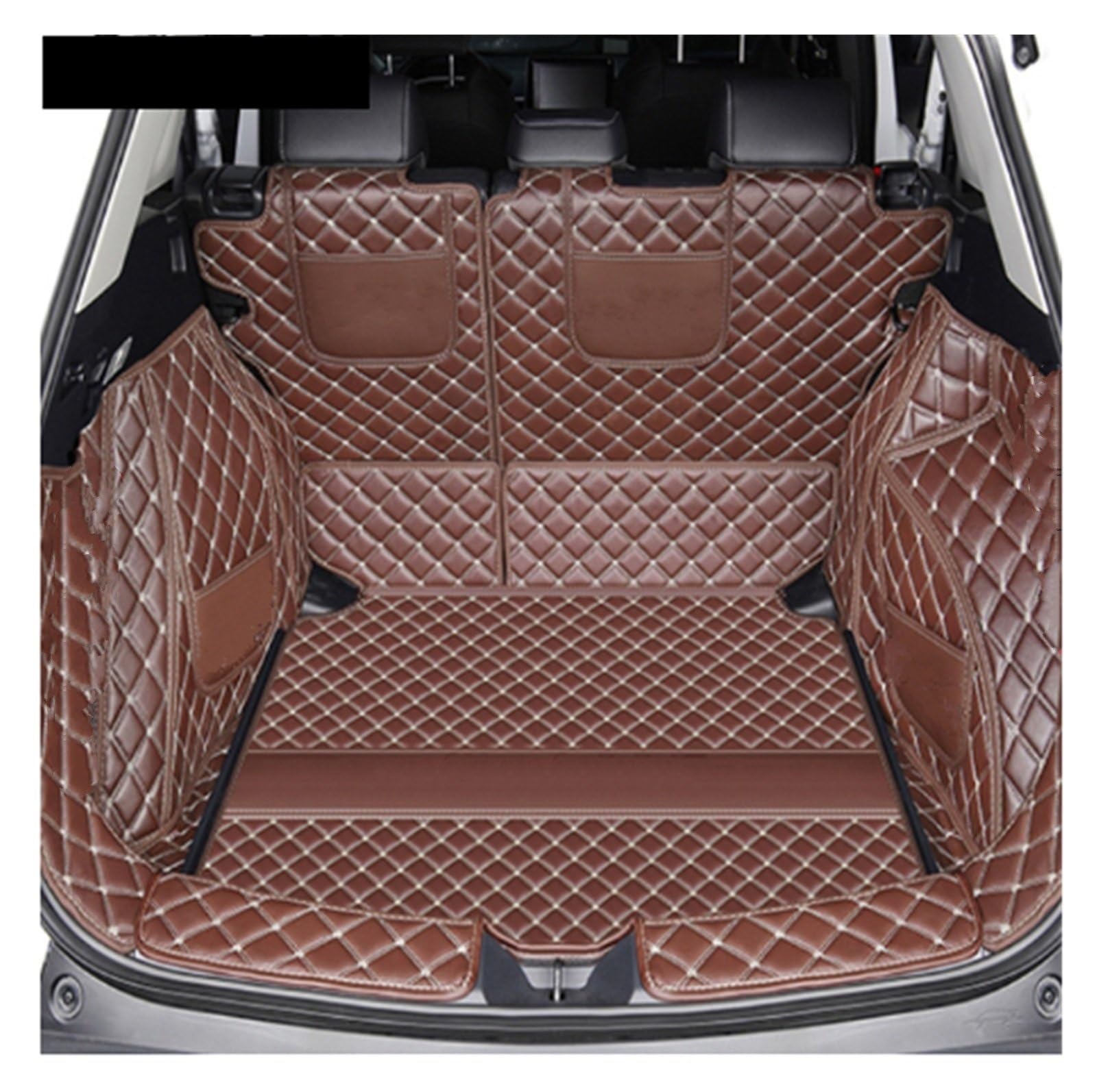 NVETJMUA Kofferraummatten Für Corolla Für Cross 2022 2021 Kofferraum Matte Leder Langlebige Cargo Liner Boot Teppiche Kofferraumschutz(Brown-B) von NVETJMUA
