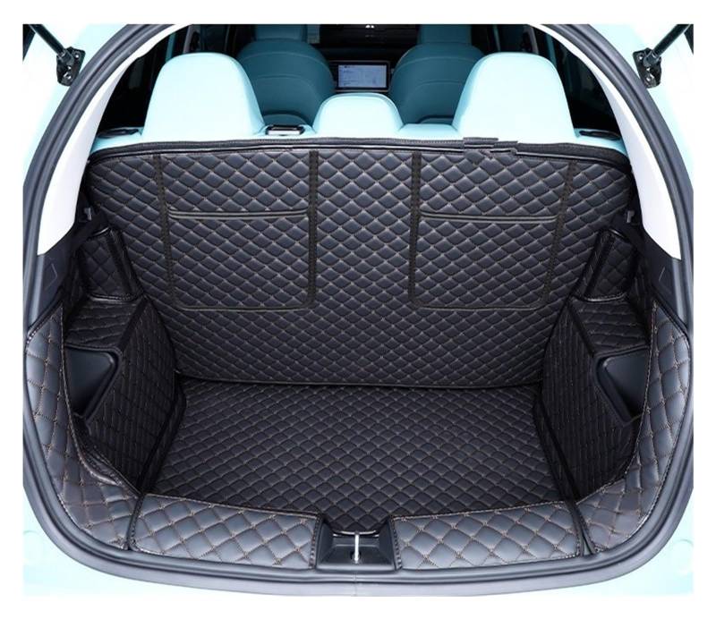 NVETJMUA Kofferraummatten Für Geely Für Geometrie E 2024 2025 Leder Kofferraum Matte wasserdichte Kofferraum Volle Abdeckung Teppich Schutz Matten Kofferraumschutz(F) von NVETJMUA