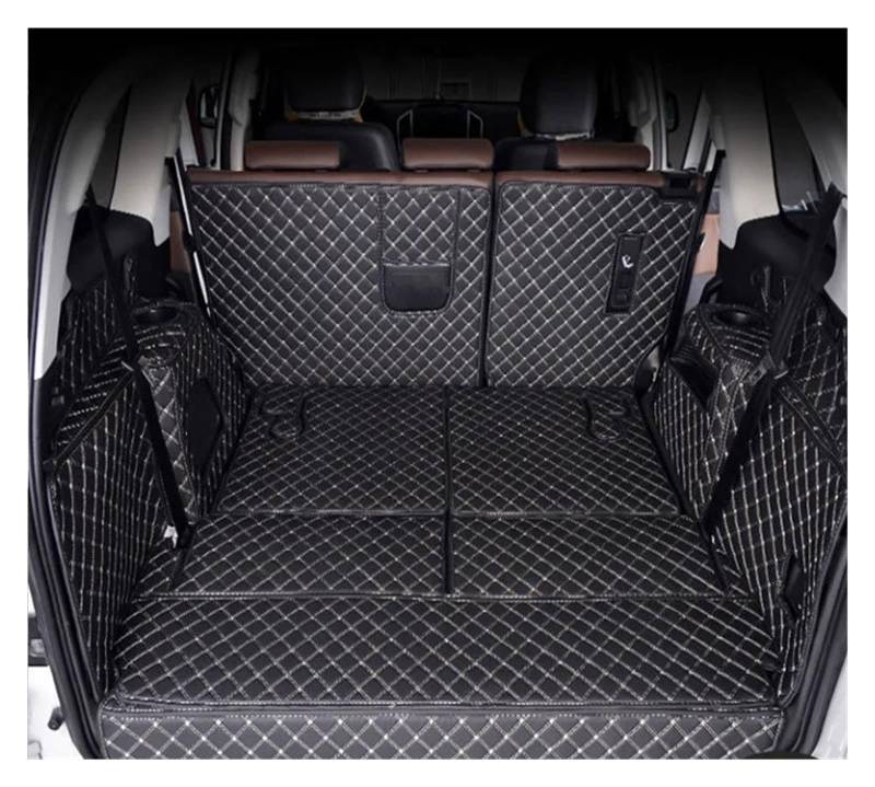 NVETJMUA Kofferraummatten Für Haval H9 2015 2016 2017 2018 2019 2020 2021 2022 2023 2024 Hinten Stamm Matte Auto Stamm Leder Matten Hinten Boot Liner Kofferraumschutz(Black A) von NVETJMUA
