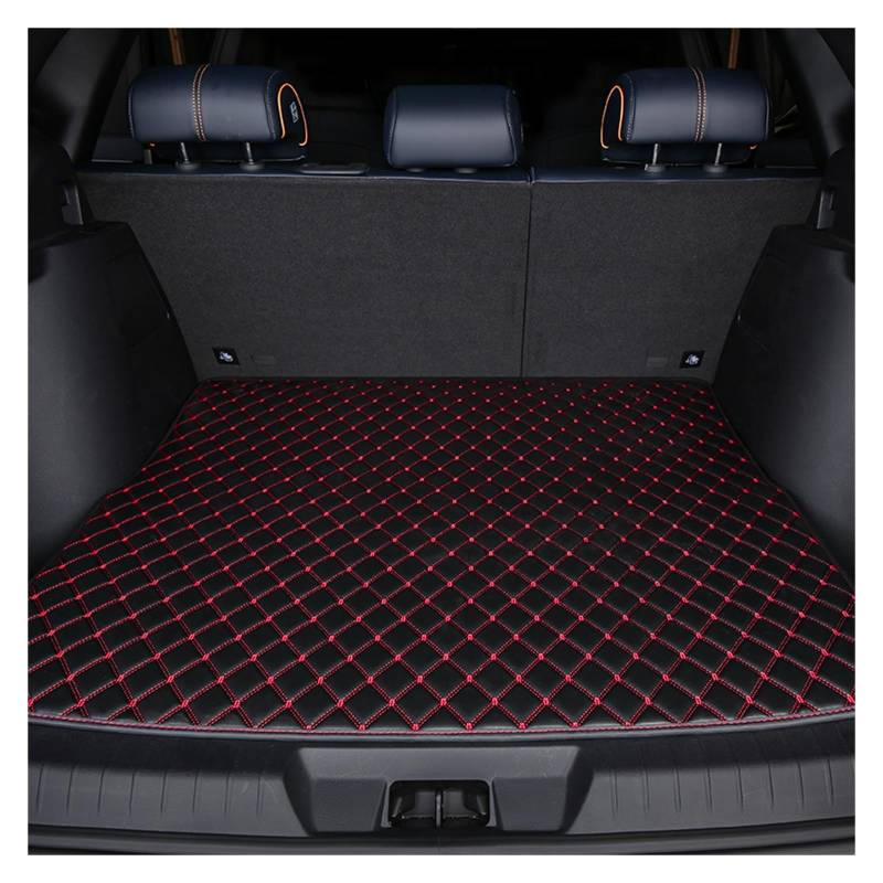 NVETJMUA Kofferraummatten Für Hyundai Für Tucson 2022 Für I30 Für Kona Für Accent Für Coupe Für Santa Fe Für Sonata Für Elantra Auto Stamm Matte Kofferraumschutz(Black Red-A) von NVETJMUA