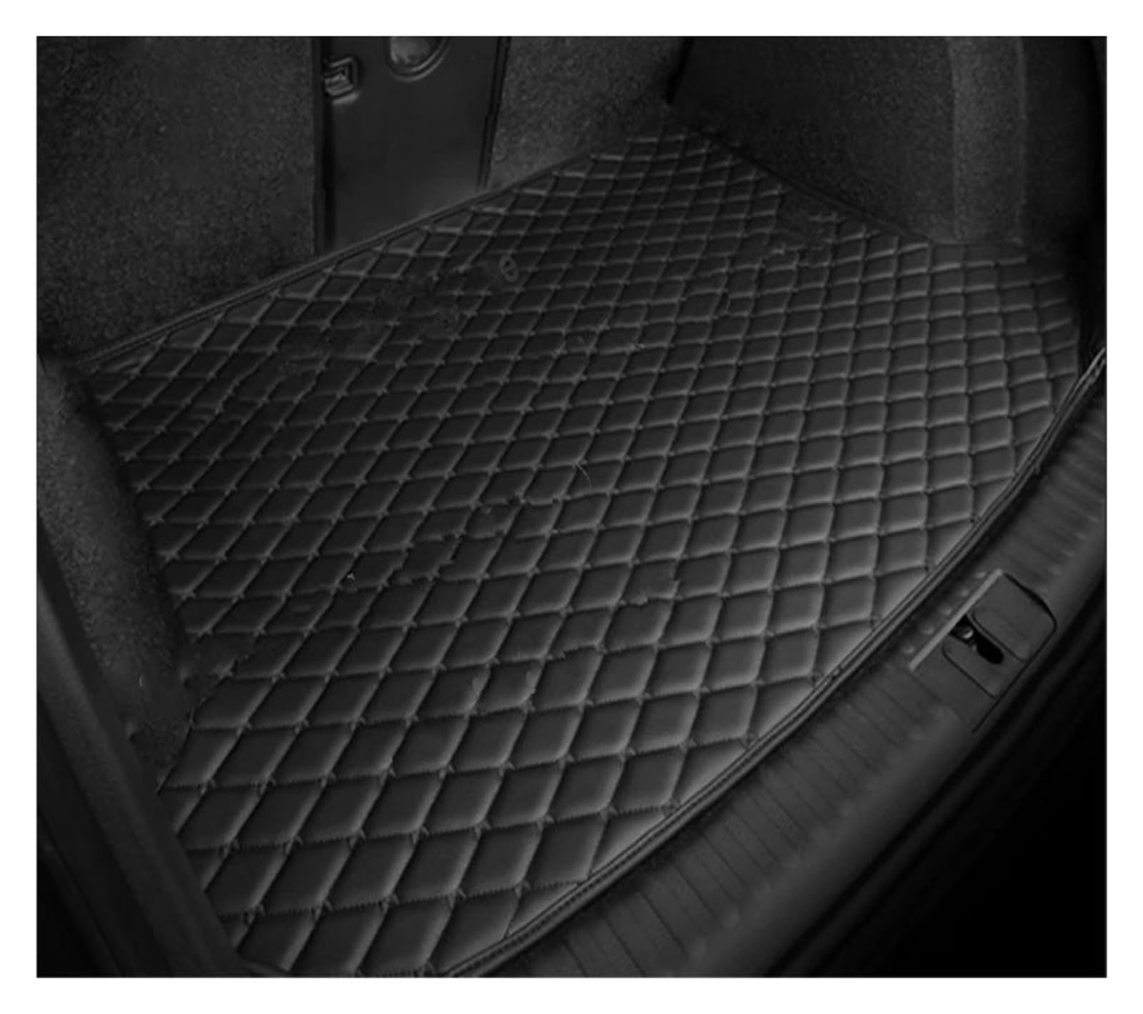 NVETJMUA Kofferraummatten Für Jeep Für Grand Für Cherokee WK2 2011 2012 2013 2014 2015 2016 2017 2018 2019-2022 5 Sitze Leder Matte Auto Hinten Stamm Matten Kofferraumschutz(Black Black-A) von NVETJMUA