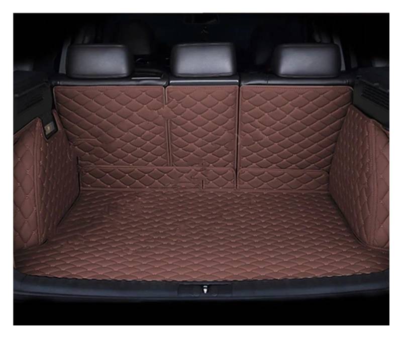 NVETJMUA Kofferraummatten Für Kia EV6 CV 2022 2023 2024 Leder Kofferraum Lagerung Pad Auto Hinten Stamm Matten Auto Matte Kofferraumschutz(Dark Brown-B) von NVETJMUA