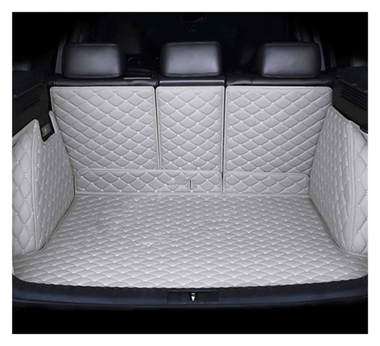 NVETJMUA Kofferraummatten Für Kia EV6 CV 2022 2023 2024 Leder Kofferraum Lagerung Pad Auto Hinten Stamm Matten Auto Matte Kofferraumschutz(Light Grey-B) von NVETJMUA