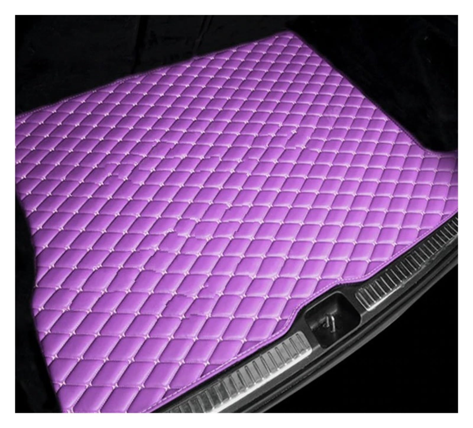 NVETJMUA Kofferraummatten Für Kia EV6 CV 2022 2023 2024 Leder Kofferraum Lagerung Pad Auto Hinten Stamm Matten Auto Matte Kofferraumschutz(Purple-A) von NVETJMUA